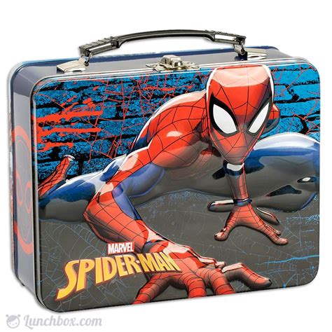 metal spiderman lunch box with thermos|SURREAL ENTERTAINMENT Marvel Spider.